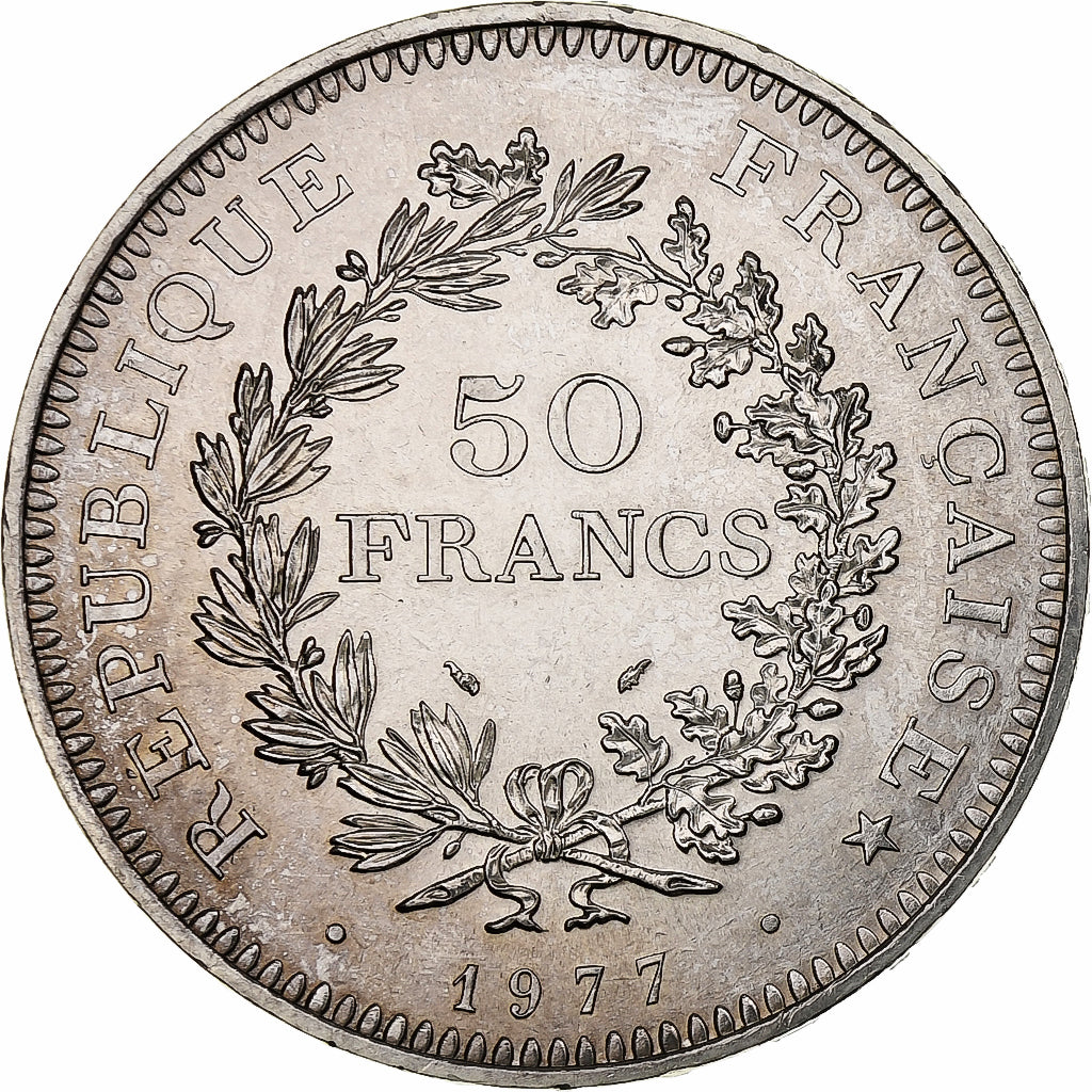 France, 50 Francs, Hercule, 1977, Pessac, Argent, SUP, Gadoury:882, KM:941