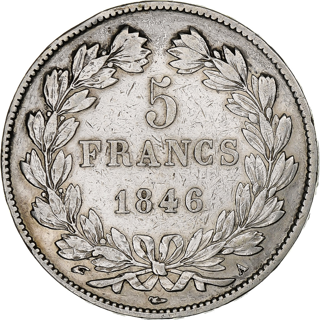France, Louis-Philippe, 5 Francs, 1846, Paris, Silver, EF(40-45), Gadoury:678a