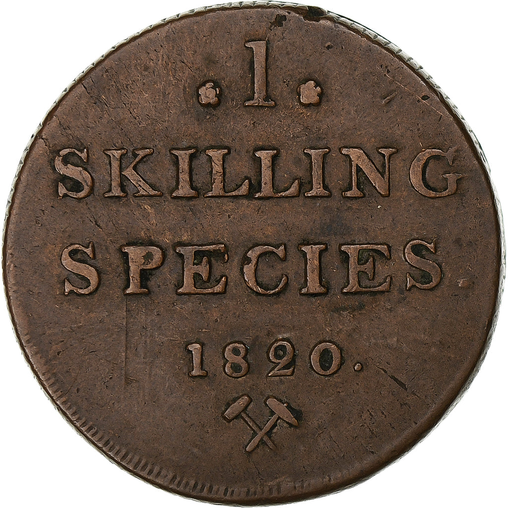 Norvège, Carl XIV, Skilling, 1820, Cuivre, TB+, KM:286
