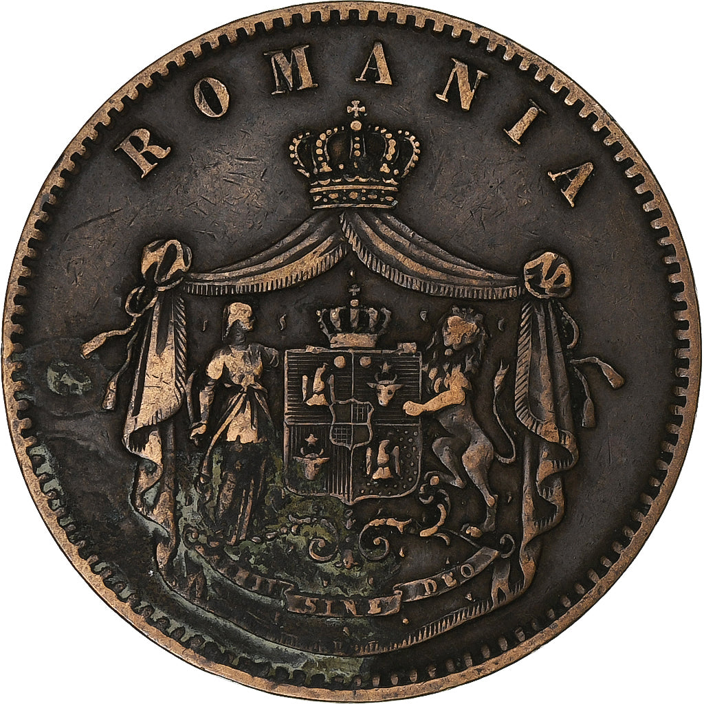 Romania, Carol I, 10 Bani, 1867, Heaton, Copper, EF(40-45), KM:4.1
