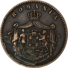 Romania, Carol I, 10 Bani, 1867, Heaton, Copper, EF(40-45), KM:4.1