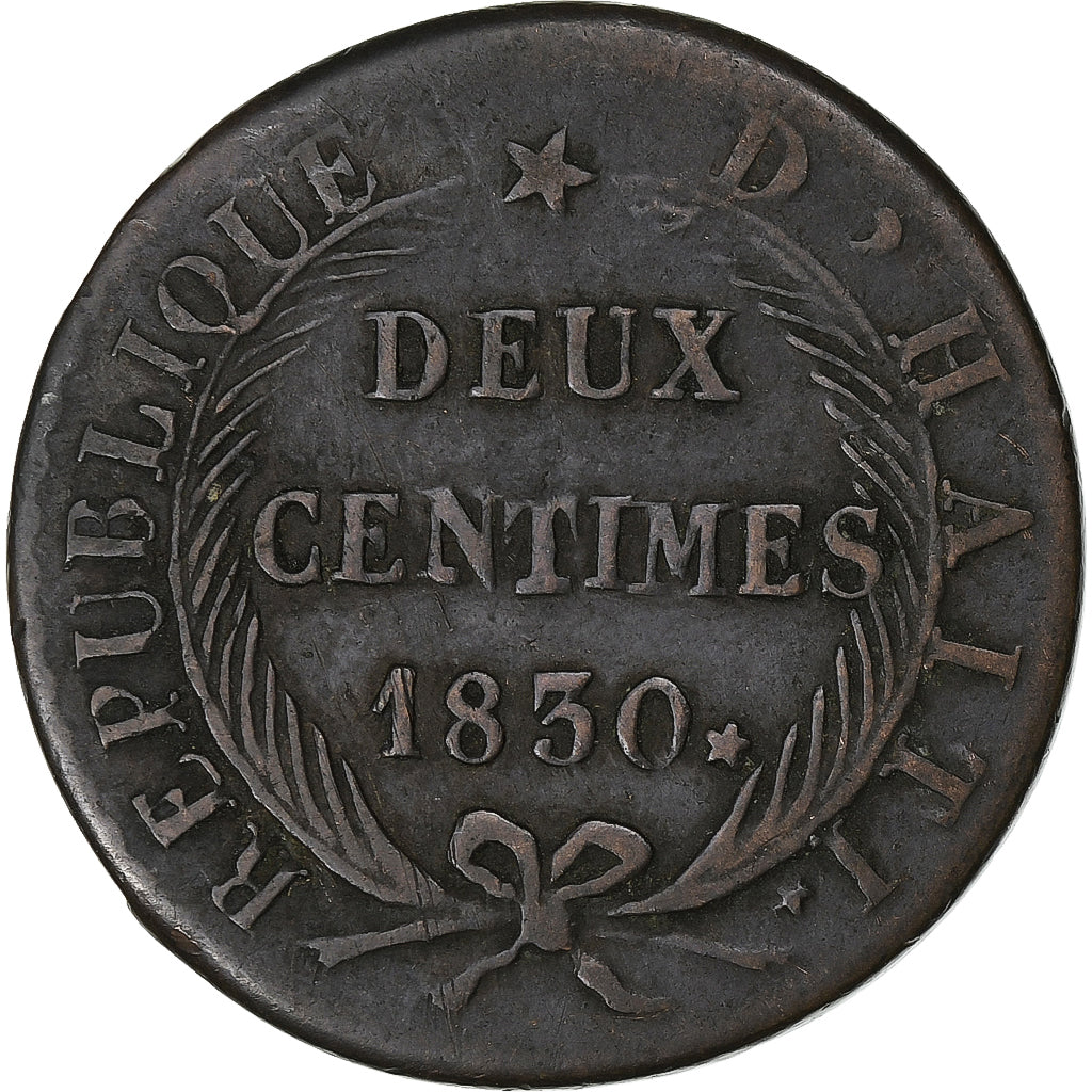 Haiti, 2 Centimes, AN 27 (1830), Copper, VF(20-25), KM:A22