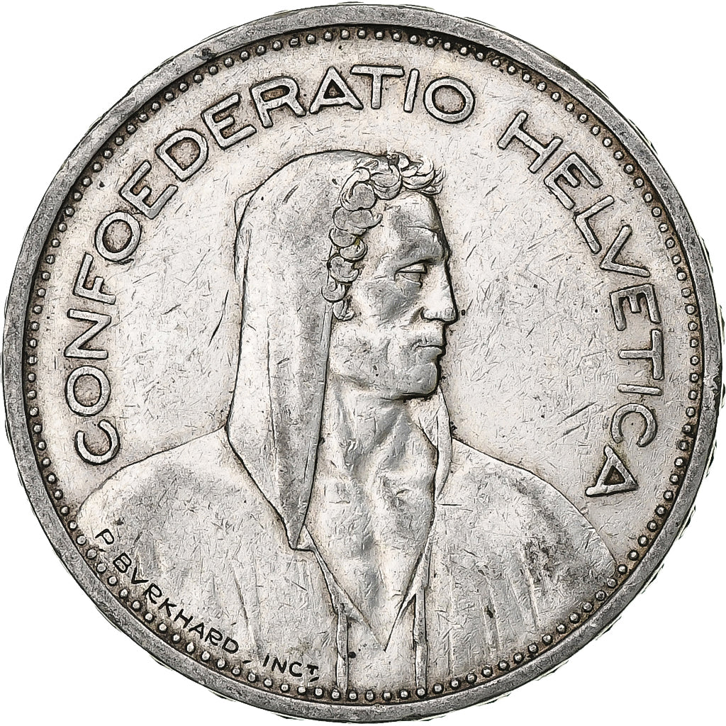 Switzerland, 5 Francs, Herdsman, 1933, Bern, Silver, VF(20-25), KM:40