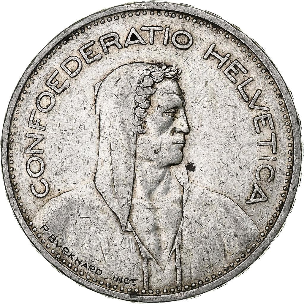 Switzerland, 5 Francs, Herdsman, 1933, Bern, Silver, VF(20-25), KM:40
