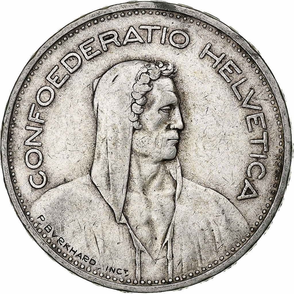 Switzerland, 5 Francs, Herdsman, 1933, Bern, Silver, VF(20-25), KM:40