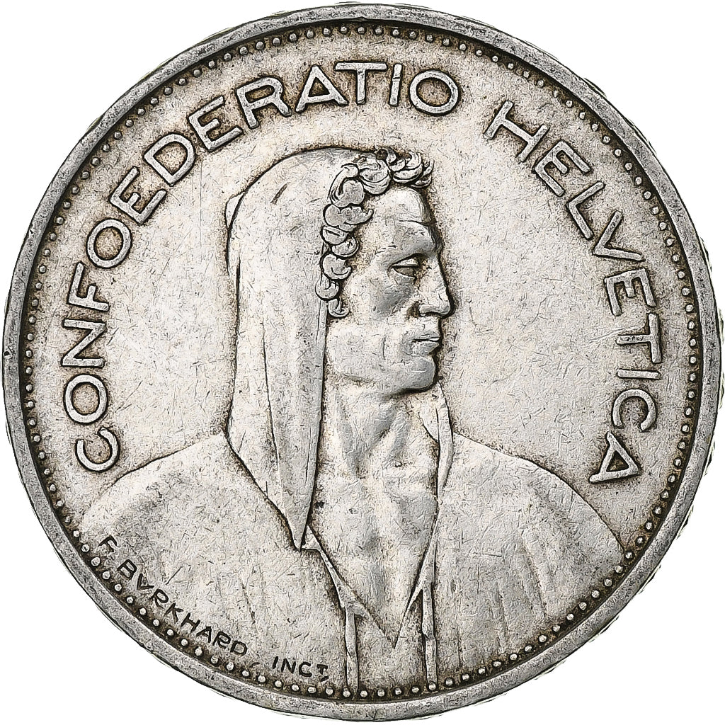 Switzerland, 5 Francs, Herdsman, 1933, Bern, Silver, VF(30-35), KM:40