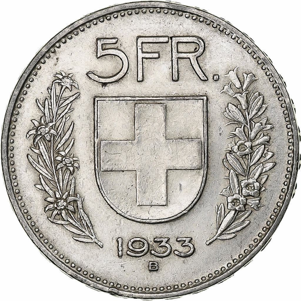 Schweiz, 5 Francs, Herdsman, 1933, Bern, Silber, SS, KM:40