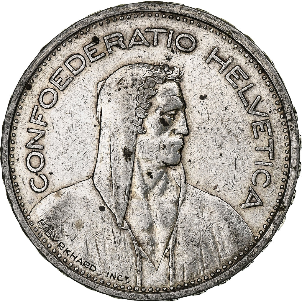 Switzerland, 5 Francs, Herdsman, 1933, Bern, Silver, VF(20-25), KM:40