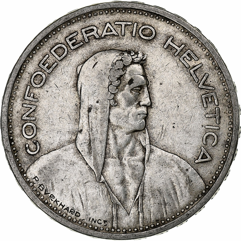 Switzerland, 5 Francs, Herdsman, 1933, Bern, Silver, VF(20-25), KM:40