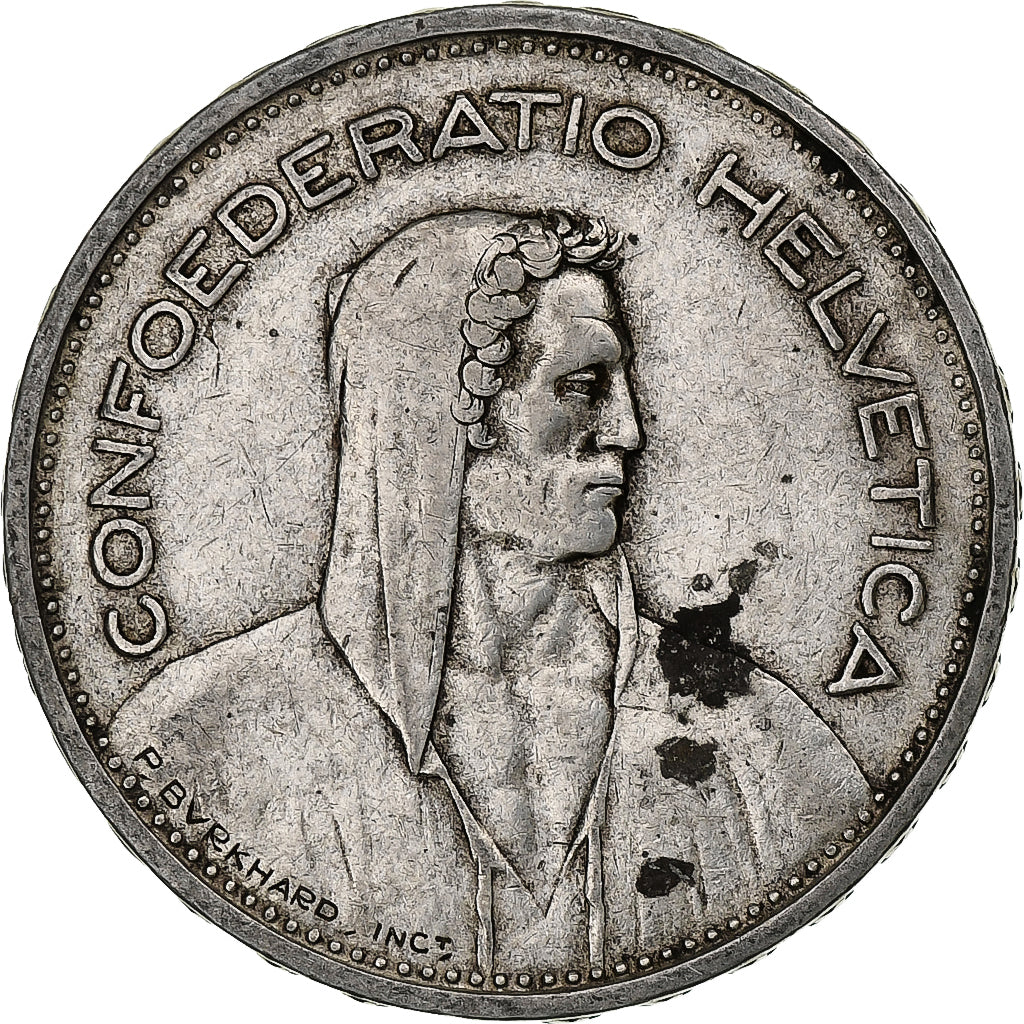 Schweiz, 5 Francs, Herdsman, 1933, Bern, Silber, S, KM:40