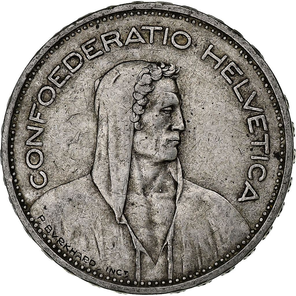 Switzerland, 5 Francs, Herdsman, 1933, Bern, Silver, VF(20-25), KM:40