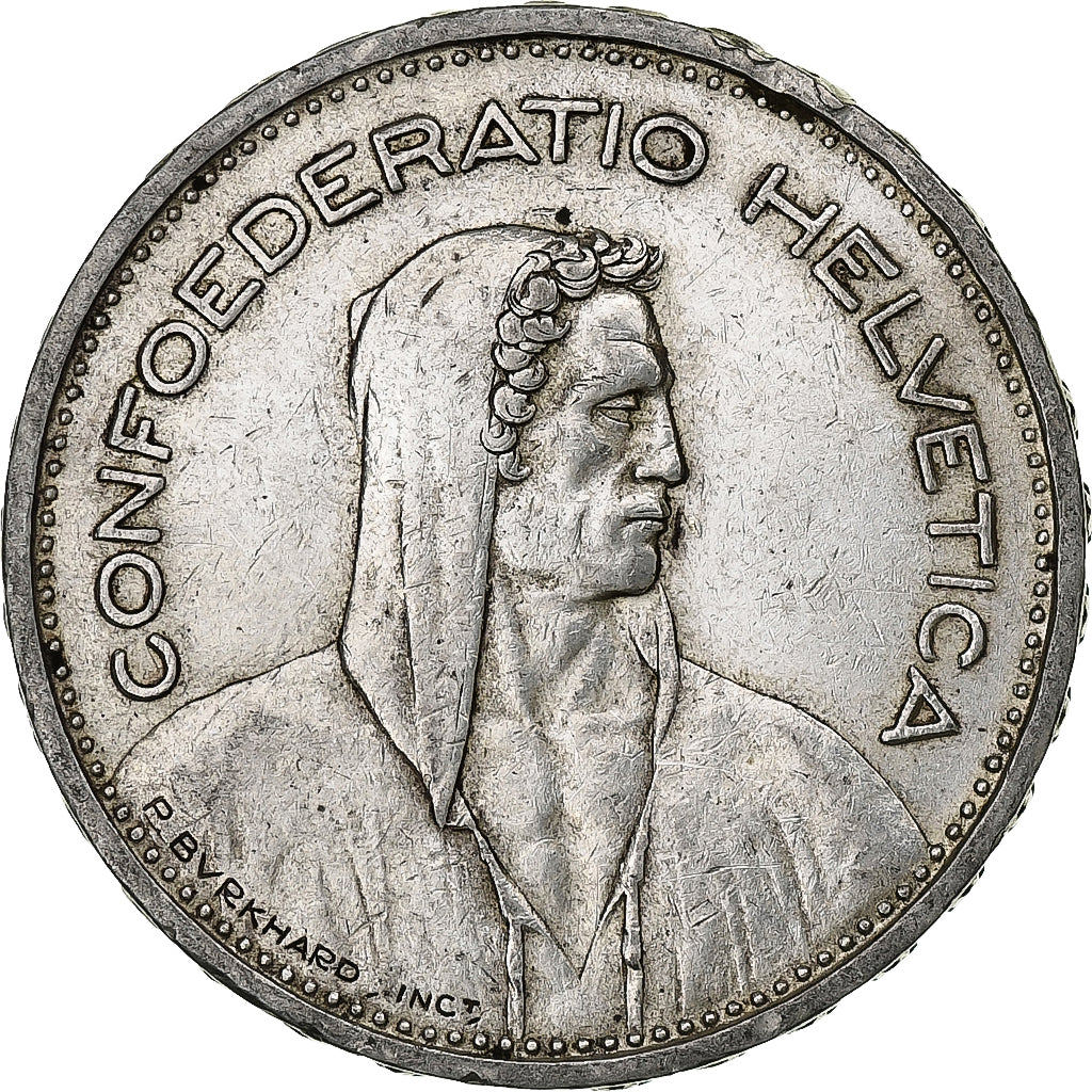 Svizzera, 5 Francs, Herdsman, 1933, Bern, Argento, MB+, KM:40