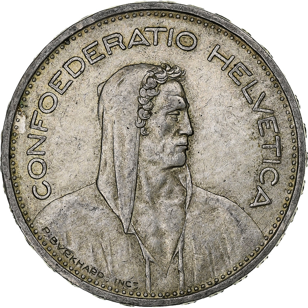 Switzerland, 5 Francs, Herdsman, 1933, Bern, Silver, VF(30-35), KM:40