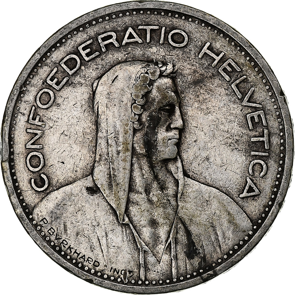 Switzerland, 5 Francs, Herdsman, 1935, Bern, Silver, VF(20-25), KM:40