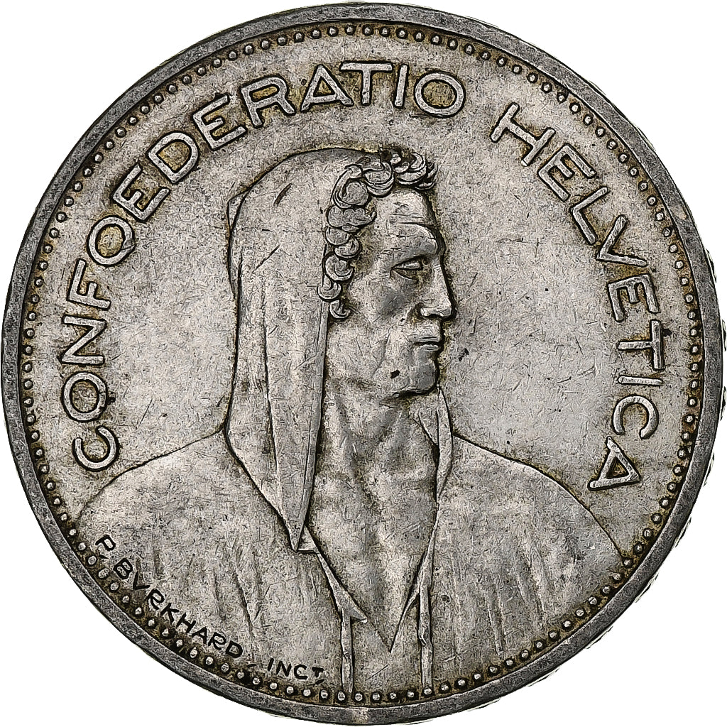Switzerland, 5 Francs, Herdsman, 1935, Bern, Silver, VF(20-25), KM:40