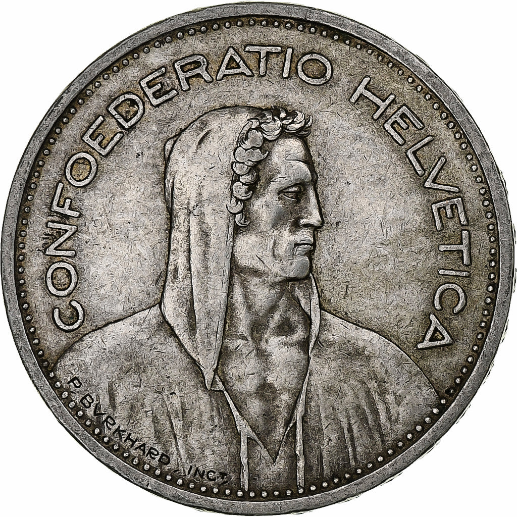 Switzerland, 5 Francs, Herdsman, 1935, Bern, Silver, VF(20-25), KM:40