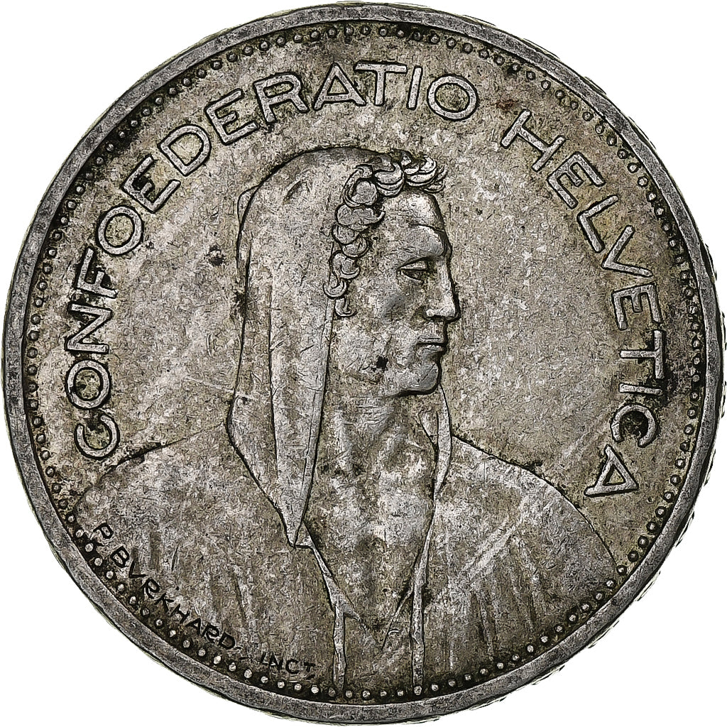 Svizzera, 5 Francs, Herdsman, 1935, Bern, Argento, MB+, KM:40