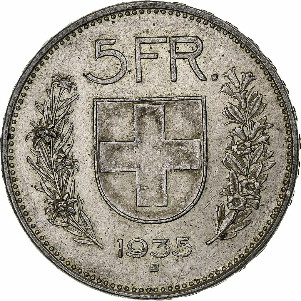 Switzerland, 5 Francs, Herdsman, 1935, Bern, Silver, VF(30-35), KM:40