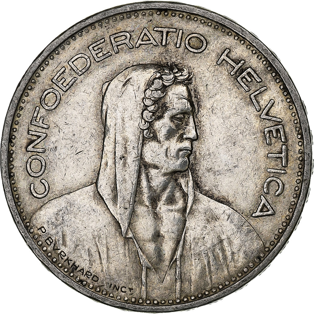 Switzerland, 5 Francs, Herdsman, 1935, Bern, Silver, VF(30-35), KM:40