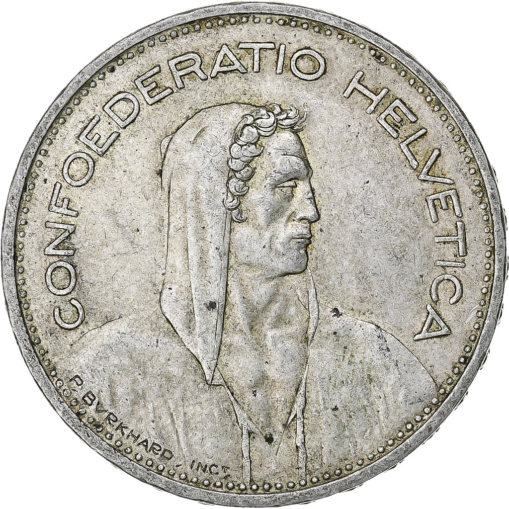 Switzerland, 5 Francs, Herdsman, 1935, Bern, Silver, EF(40-45), KM:40