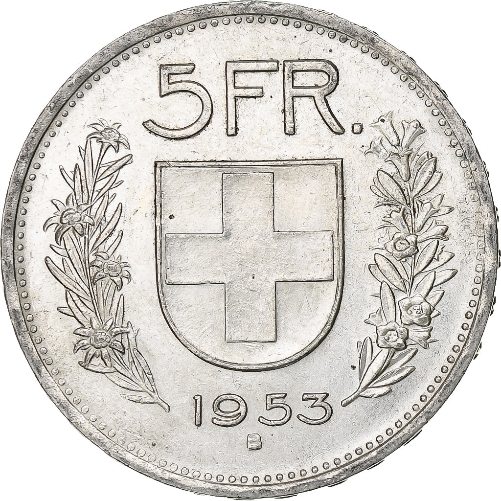 Switzerland, 5 Francs, Herdsman, 1953, Bern, Silver, EF(40-45), KM:40