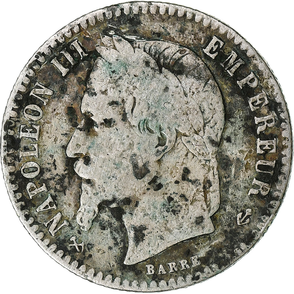 Frankrijk, Napoleon III, 50 Centimes, 1865, Bordeaux, Zilver, FR, Gadoury:417