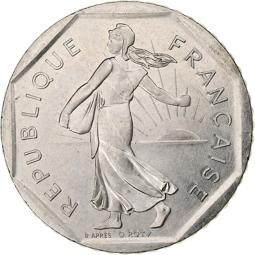 Frankrijk, 2 Francs, Semeuse, 1990, Pessac, Nickel, PR, Gadoury:547