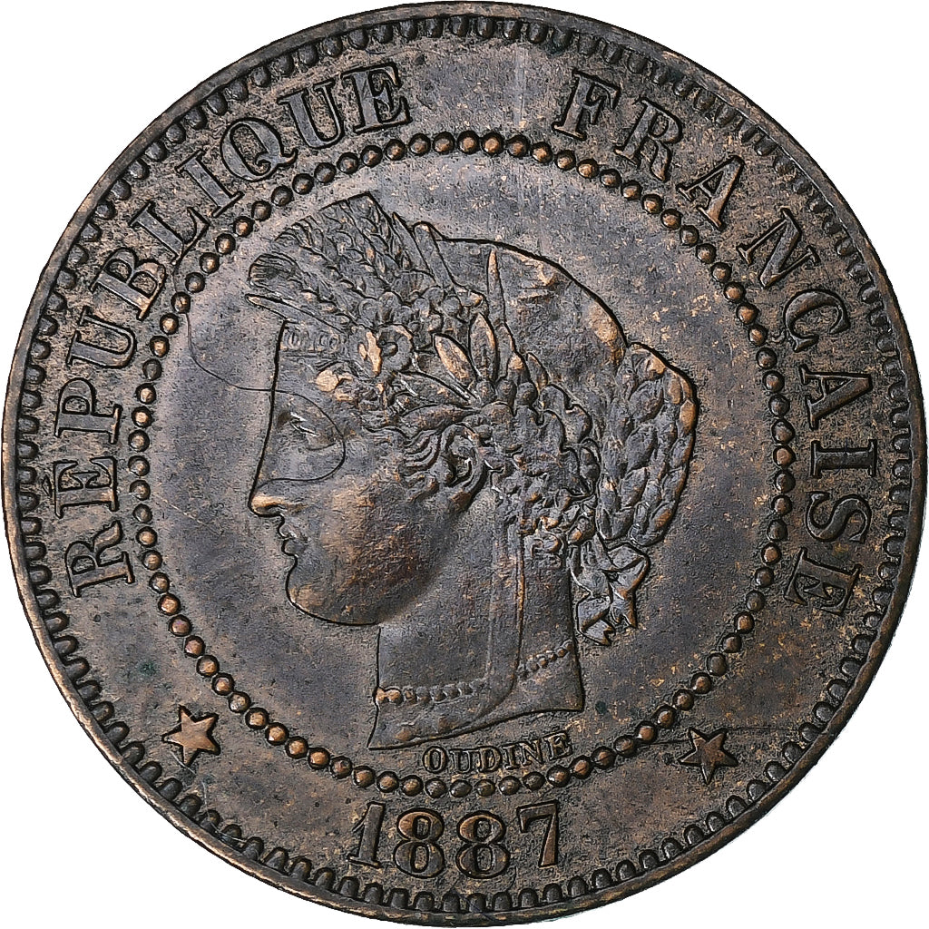 France, 2 Centimes, Cérès, 1887, Paris, Bronze, TTB, Gadoury:105