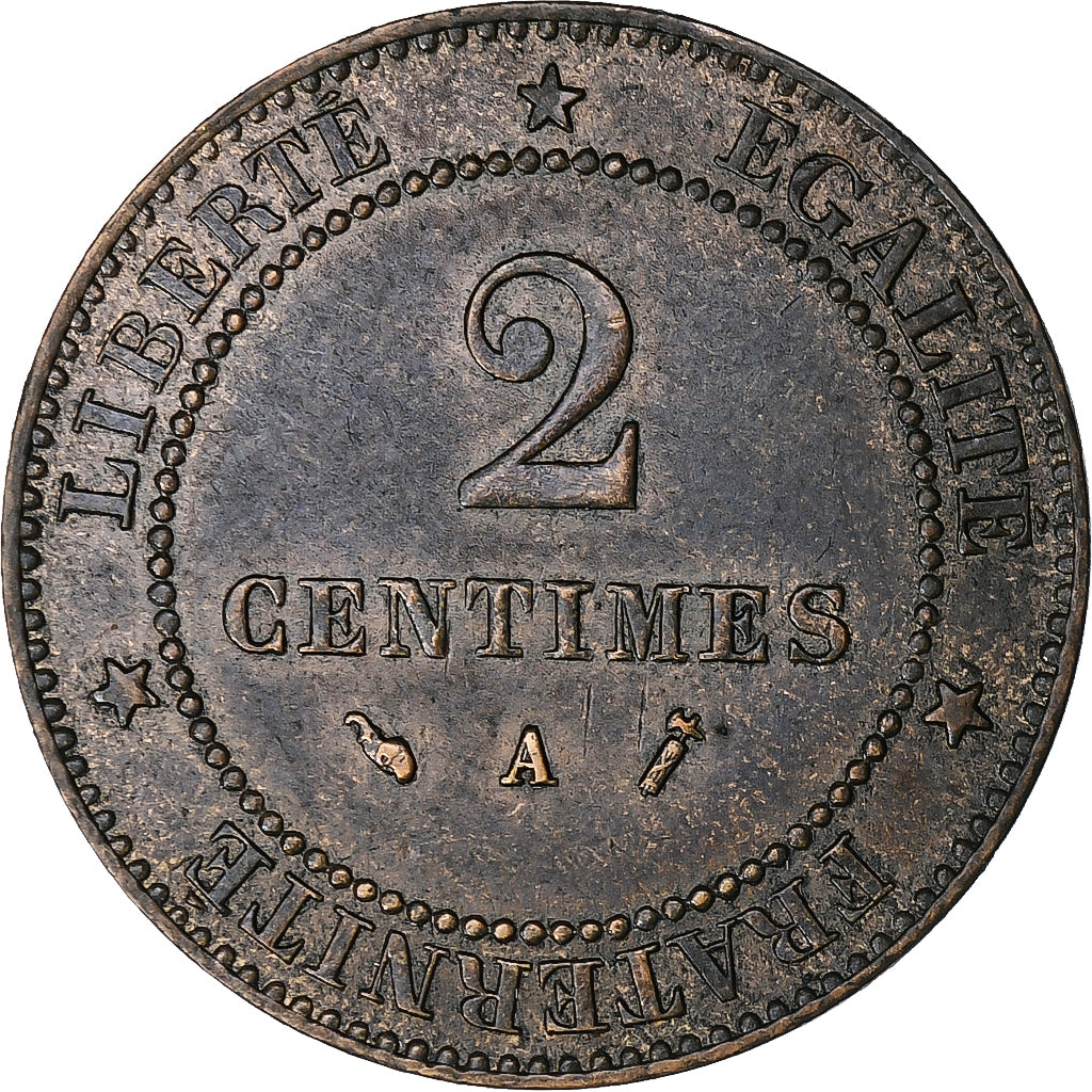 France, 2 Centimes, Cérès, 1887, Paris, Bronze, TTB, Gadoury:105