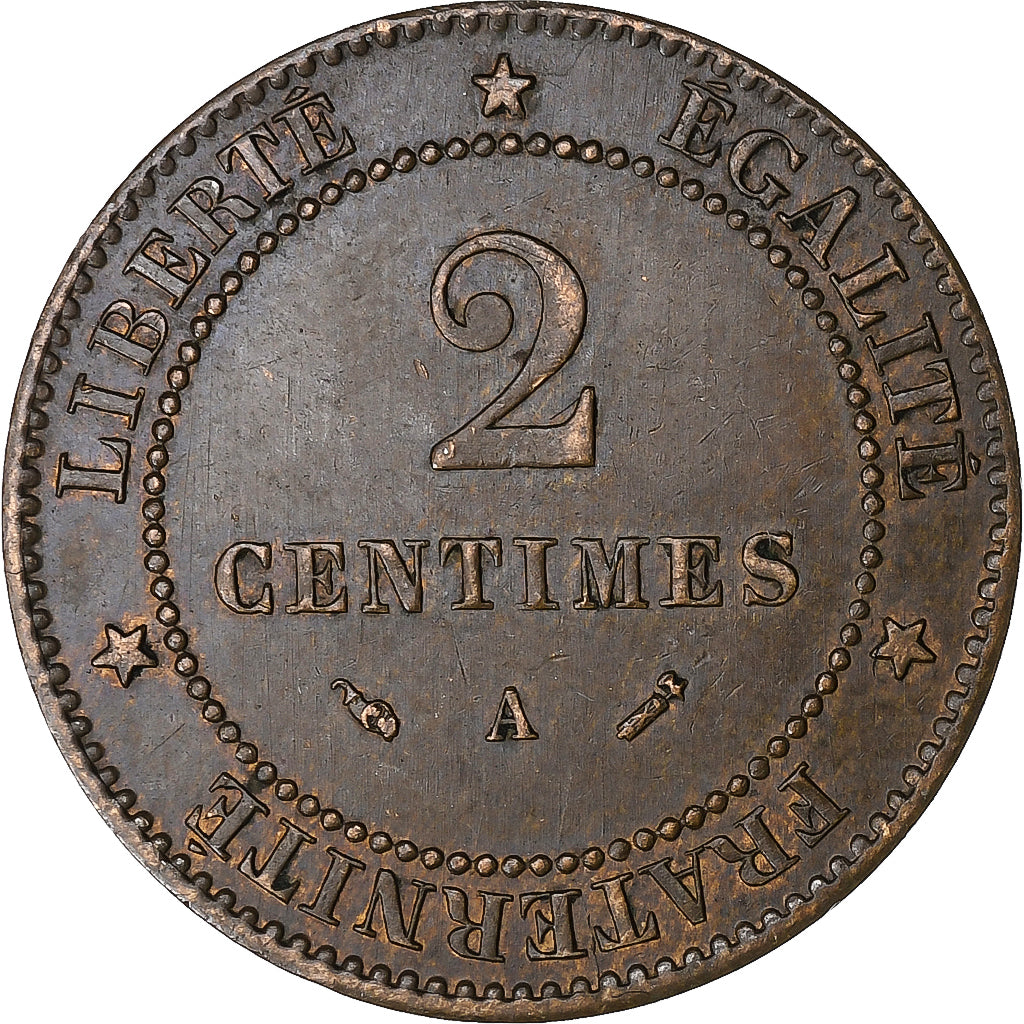 France, 2 Centimes, Cérès, 1895, Paris, Bronze, EF(40-45), Gadoury:105