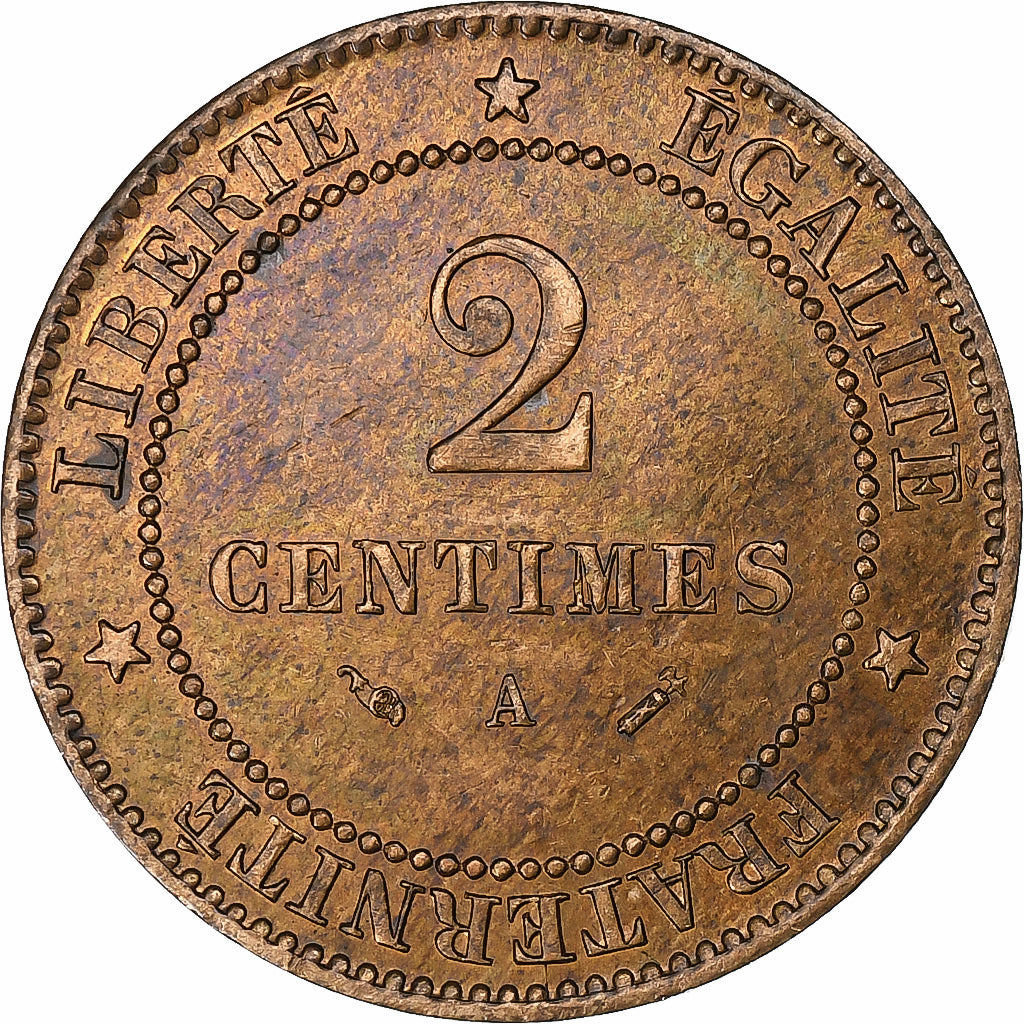 France, 2 Centimes, Cérès, 1895, Paris, Bronze, EF(40-45), Gadoury:105
