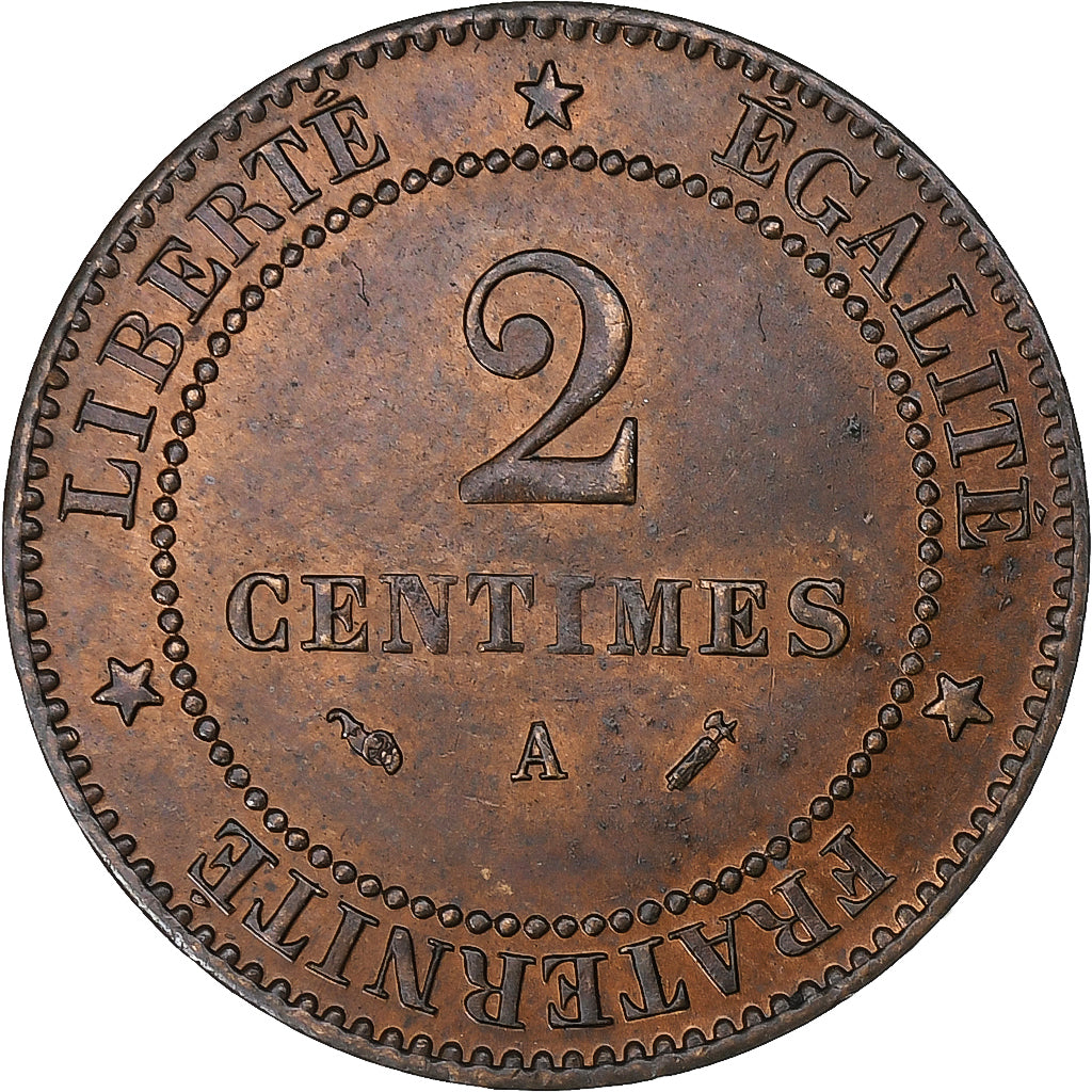 Francia, 2 Centimes, Cérès, 1895, Paris, Bronce, MBC+, Gadoury:105