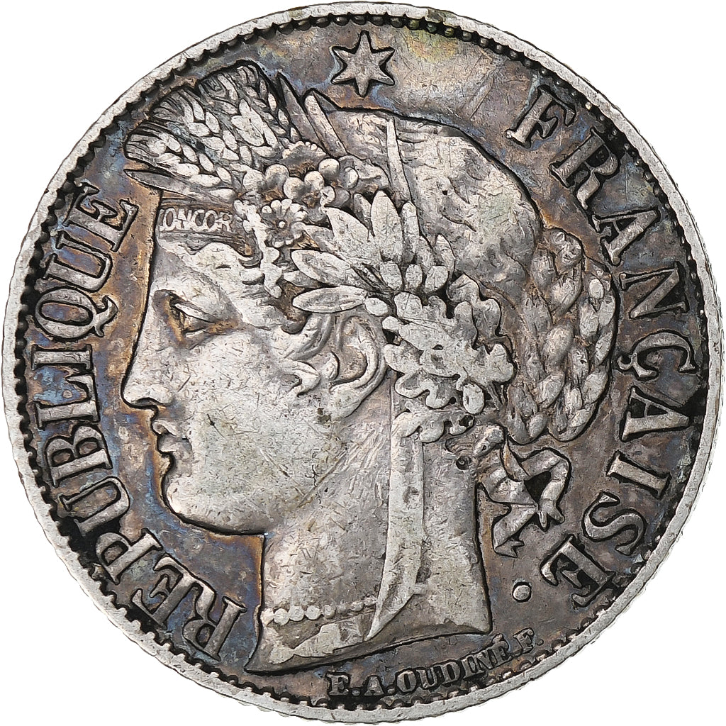 France, Franc, Cérès, 1887, Paris, Silver, VF(20-25), Gadoury:465a