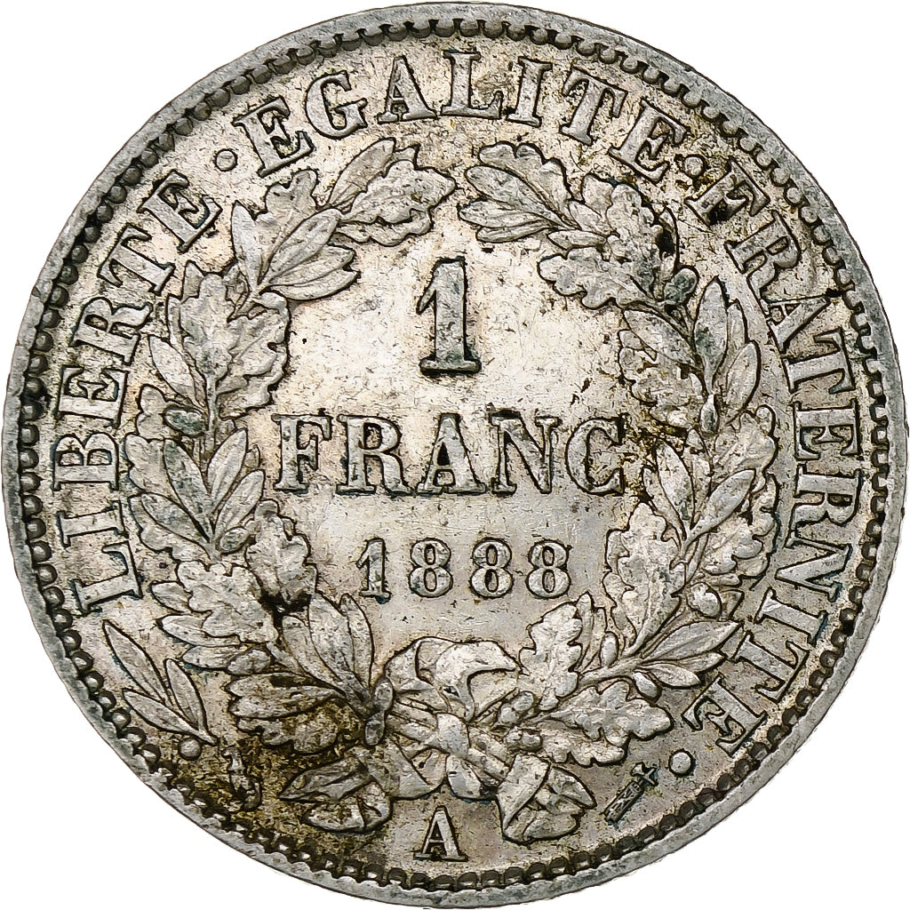France, Franc, Cérès, 1888, Paris, Silver, EF(40-45), Gadoury:465a