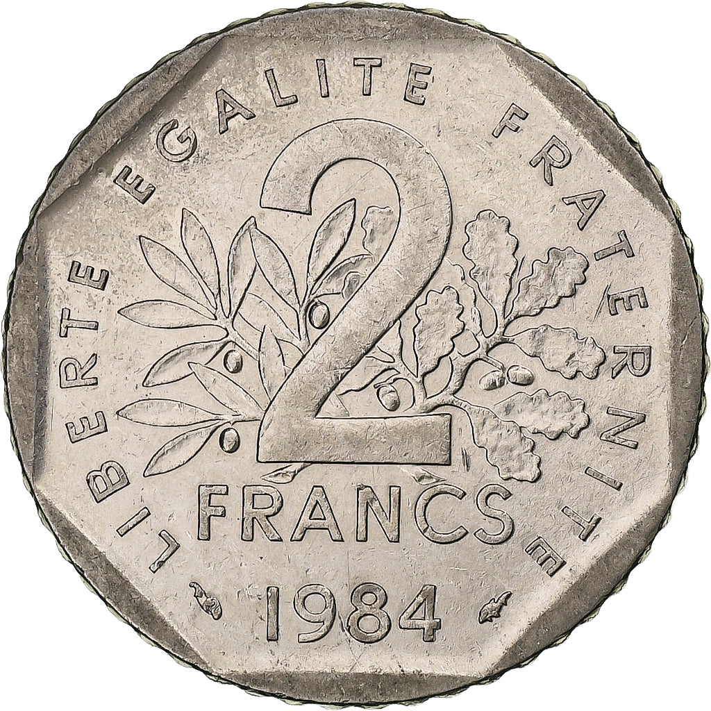 France, 2 Francs, Semeuse, 1984, Pessac, Nickel, MS(60-62), Gadoury:547
