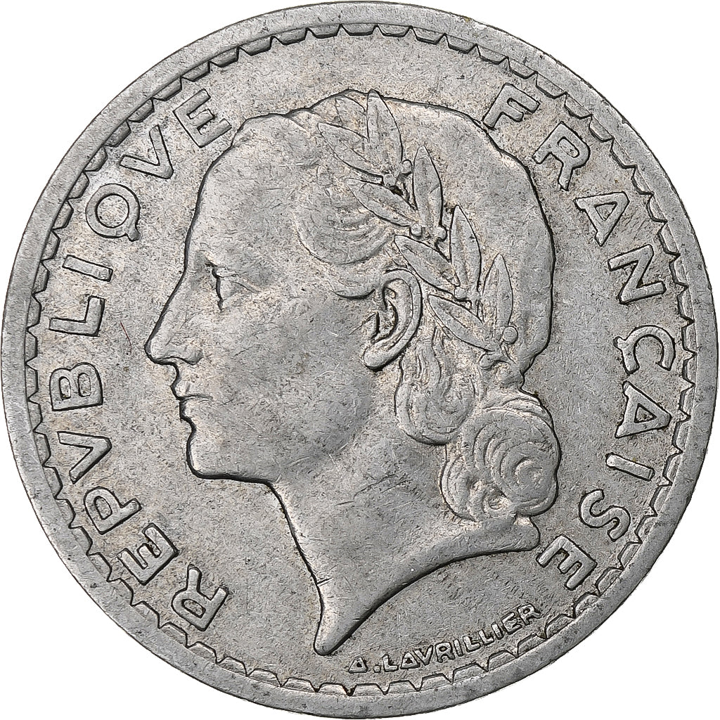 Frankrijk, 5 Francs, Lavrillier, 1948, Beaumont - Le Roger, Aluminium, ZF
