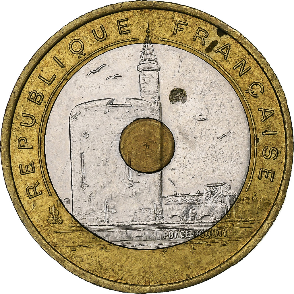 França, 20 Francs, Jeux Méditerranéens, 1993, Pessac, Bimetálico, EF(40-45)