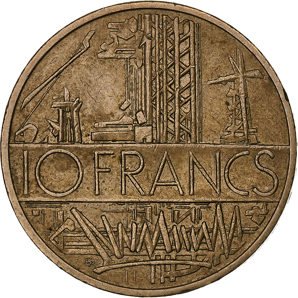 Frankreich, 10 Francs, Mathieu, 1985, Pessac, Copper-nickel Aluminium, SS+