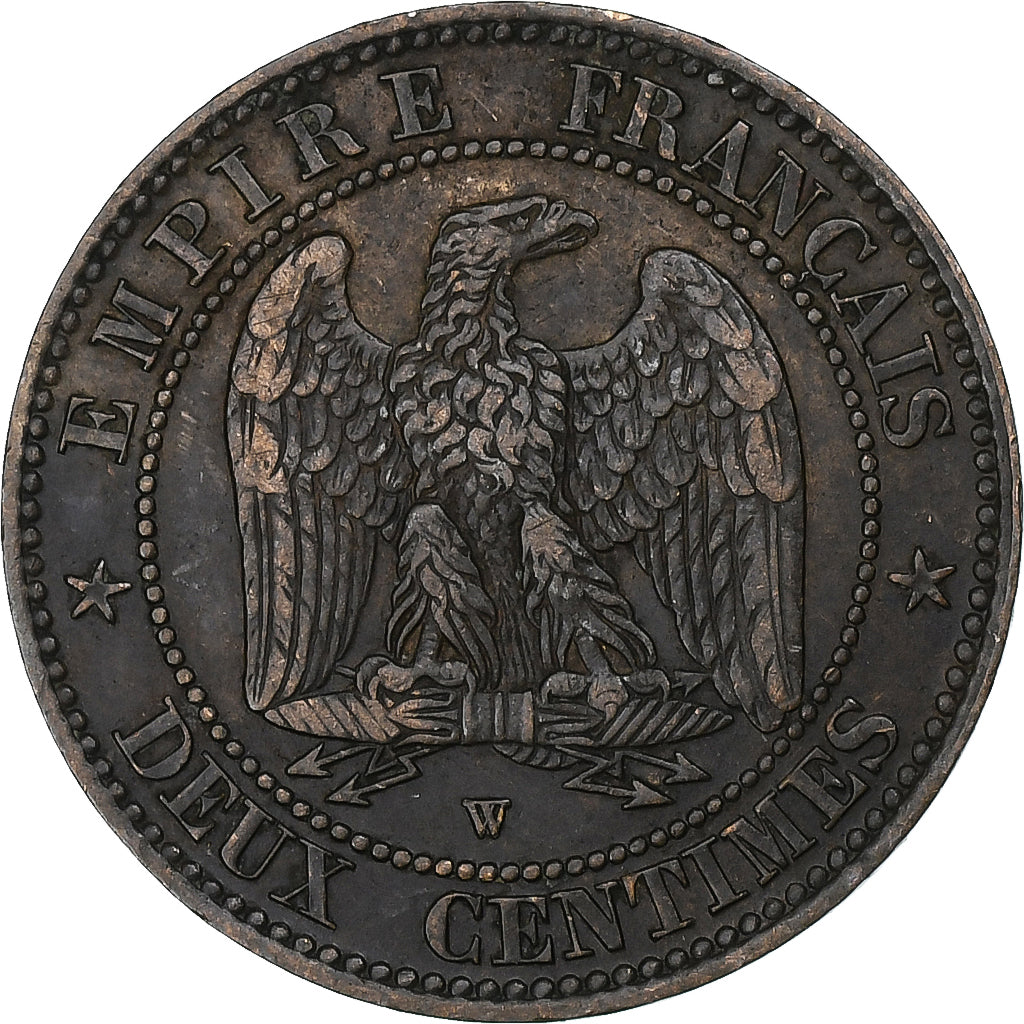 France, Napoléon III, 2 Centimes, 1857, Lille, Bronze, TTB+, Gadoury:103