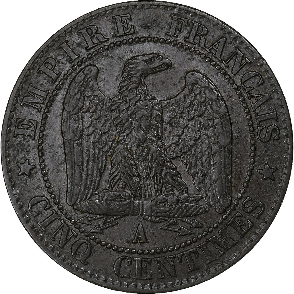 Frankreich, Napoleon III, 5 Centimes, 1857, Paris, Bronze, VZ, Gadoury:152