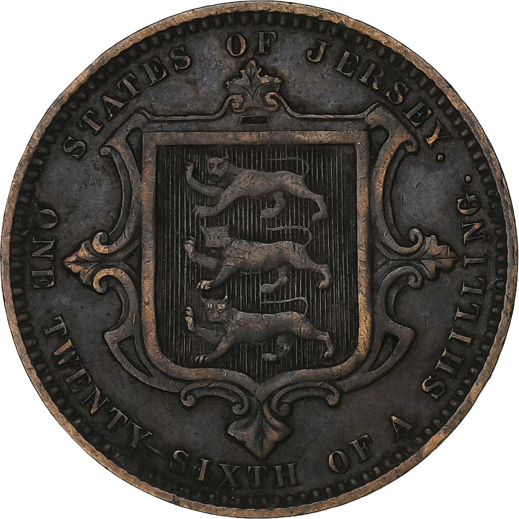 Jersey, Victoria, 1/26 Shilling, 1870, Bronze, VF(30-35), KM:4