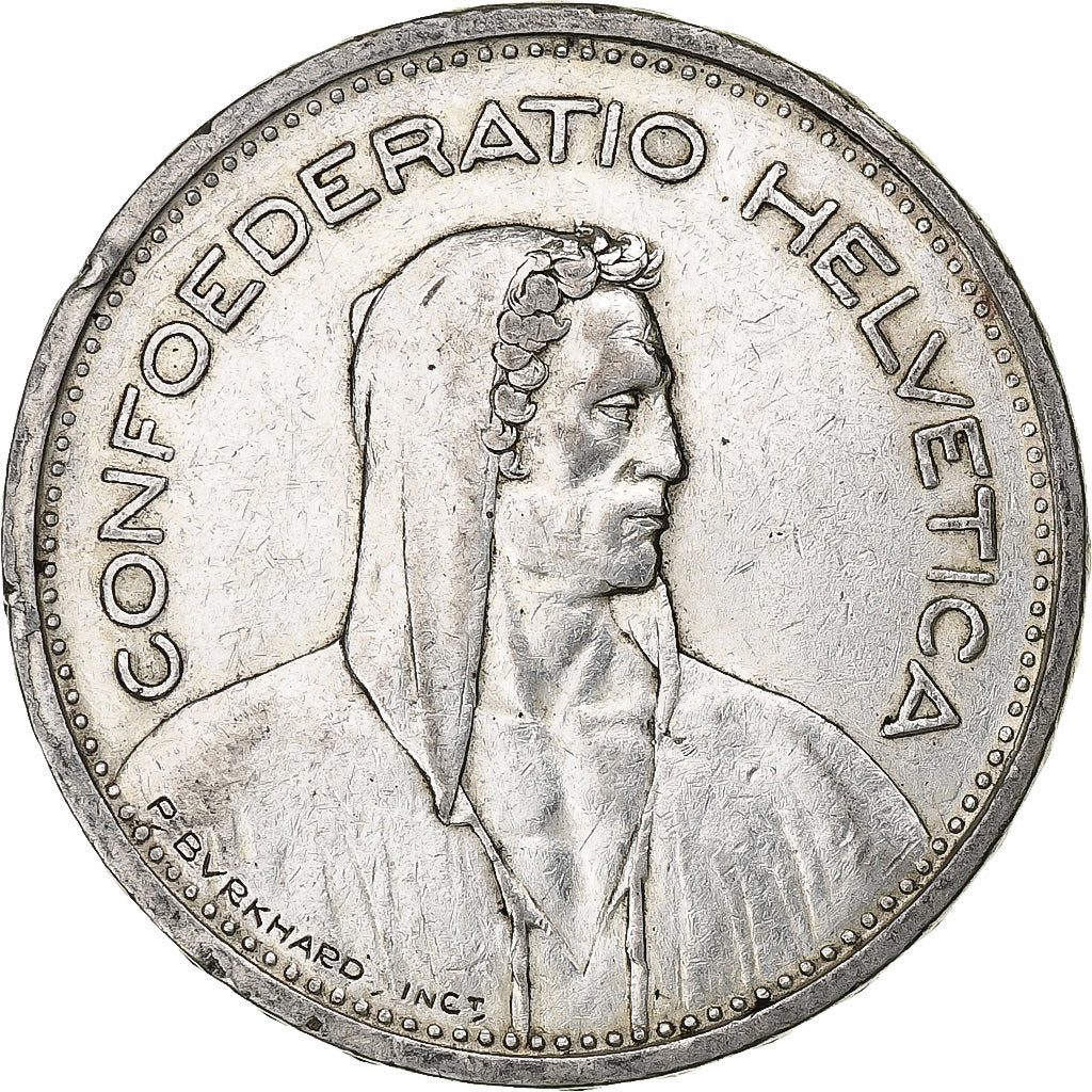 Switzerland, 5 Francs, Herdsman, 1954, Bern, Silver, VF(30-35), KM:40