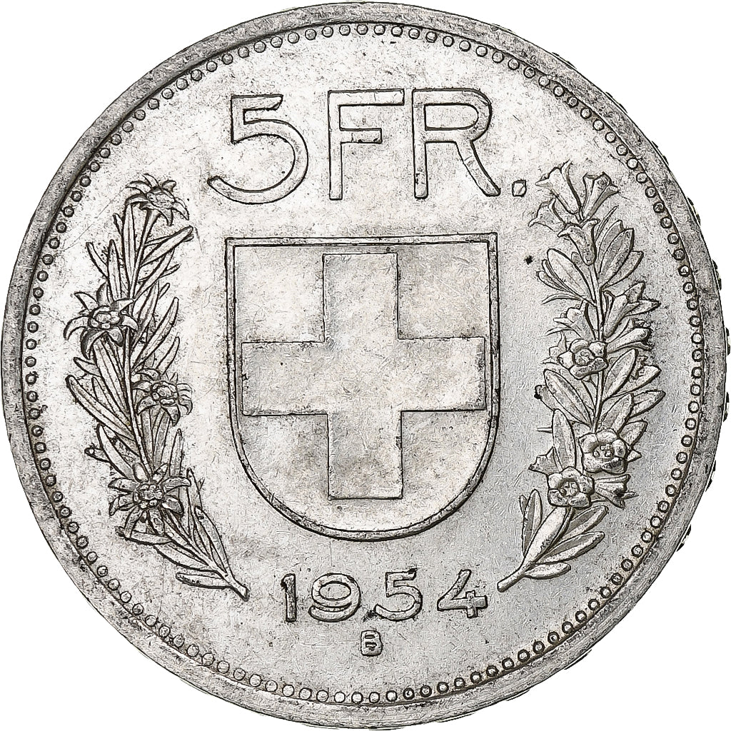 Switzerland, 5 Francs, Herdsman, 1954, Bern, Silver, EF(40-45), KM:40