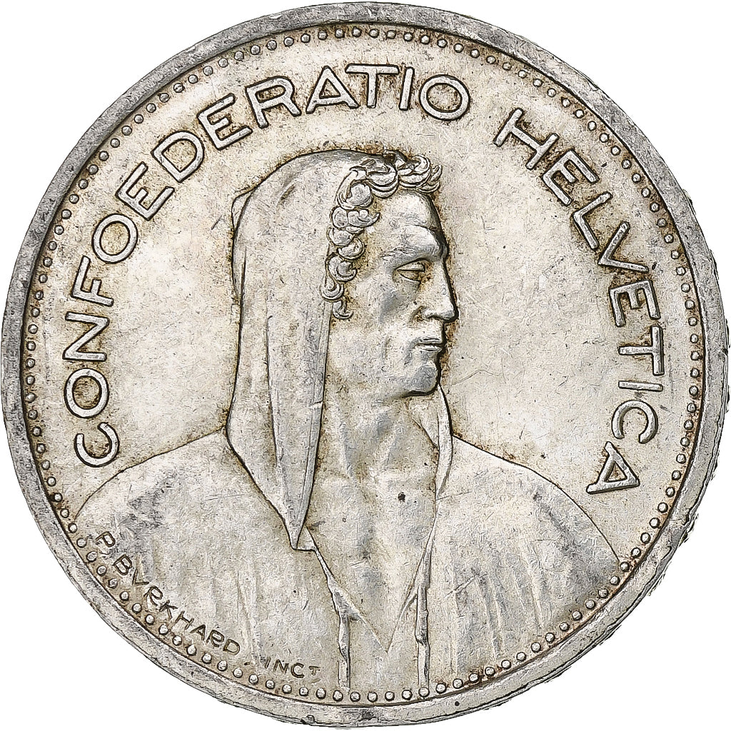 Schweiz, 5 Francs, Herdsman, 1954, Bern, Silber, SS, KM:40