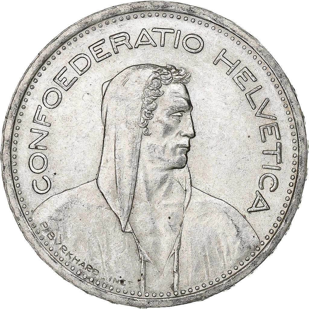 Suisse, 5 Francs, Herdsman, 1954, Bern, Argent, TTB, KM:40