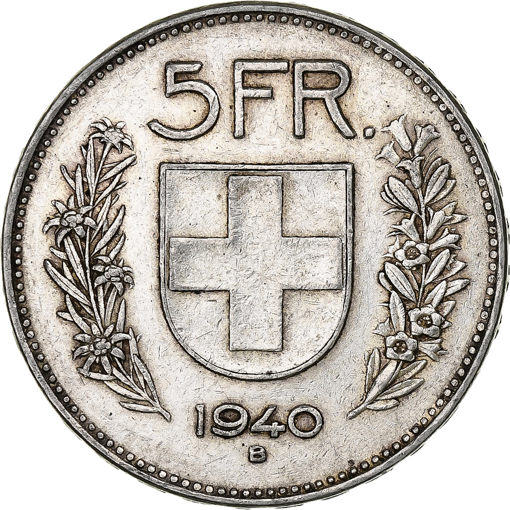 Switzerland, 5 Francs, Herdsman, 1940, Bern, Silver, VF(30-35), KM:40