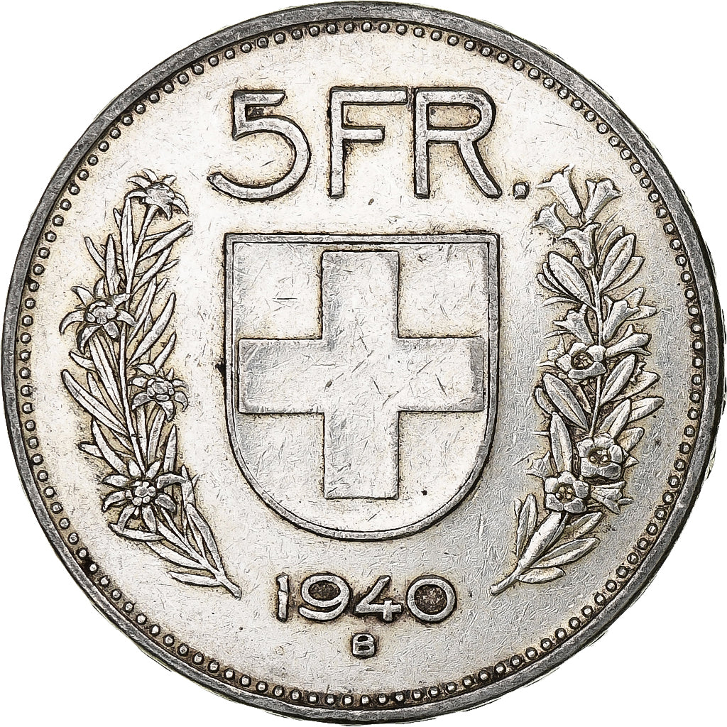 Switzerland, 5 Francs, Herdsman, 1940, Bern, Silver, VF(30-35), KM:40