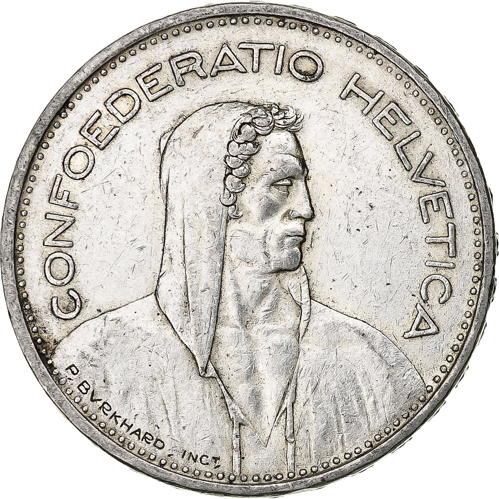Switzerland, 5 Francs, Herdsman, 1940, Bern, Silver, VF(30-35), KM:40