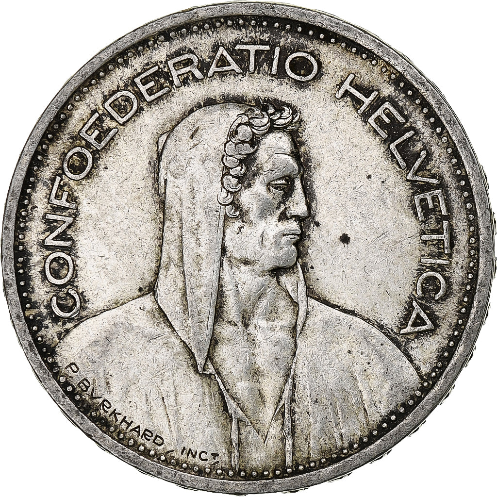 Switzerland, 5 Francs, Herdsman, 1939, Bern, Silver, VF(30-35), KM:40