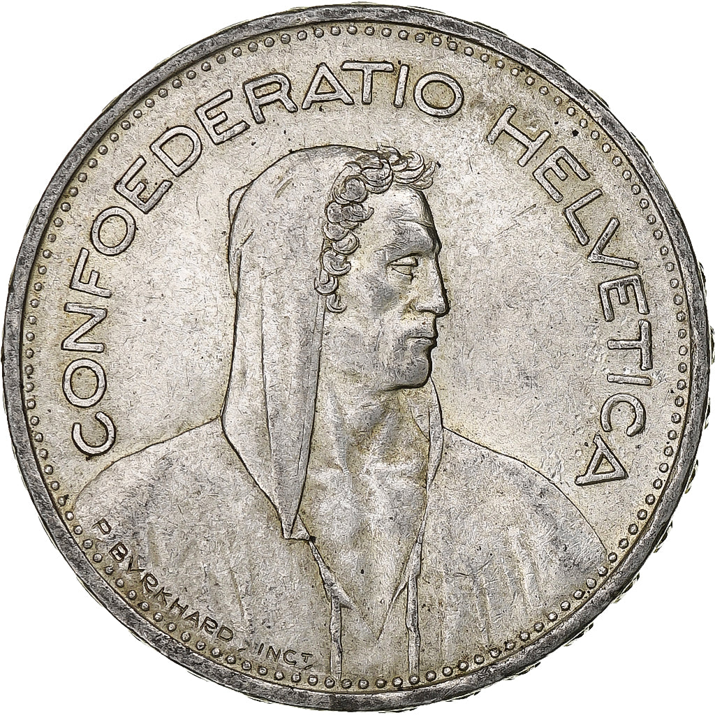 Switzerland, 5 Francs, Herdsman, 1939, Bern, Silver, EF(40-45), KM:40